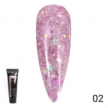 Цветной полигель с глиттером 02, Global Fashion, 30 гр