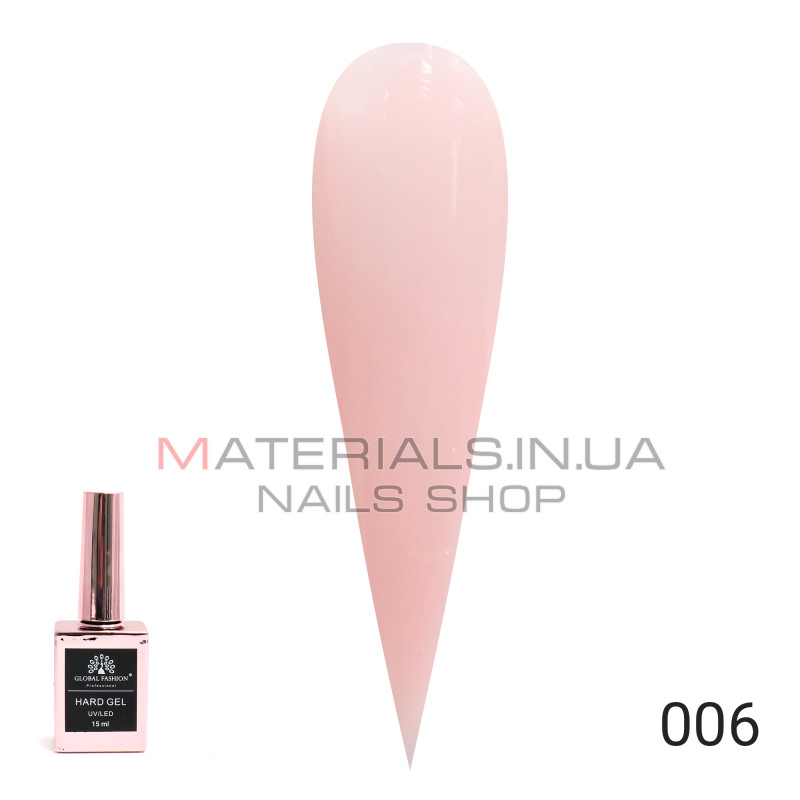 Твердий гель (Hard Gel) 15 мл Global Fashion, 06