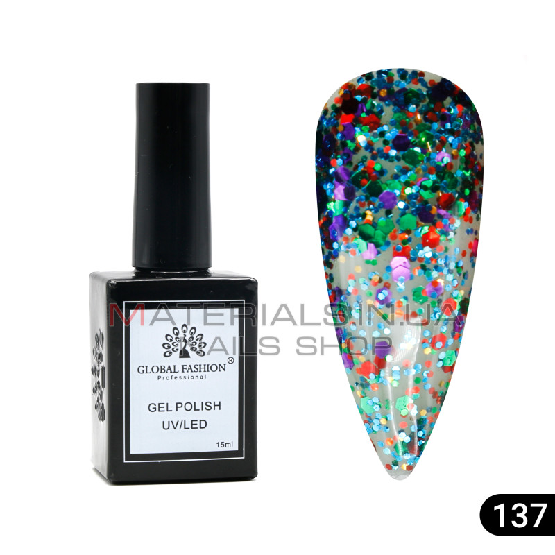 Гель лак Global Fashion, Gel polish 15 ml, 137