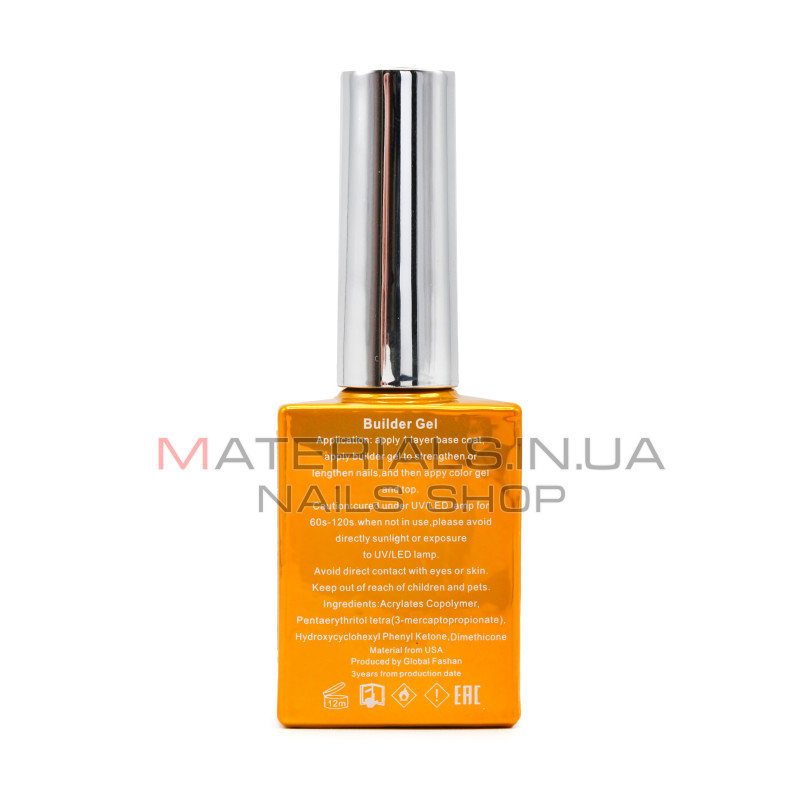 Гель для нарощування Builder Gel, 15 ml, прозорий