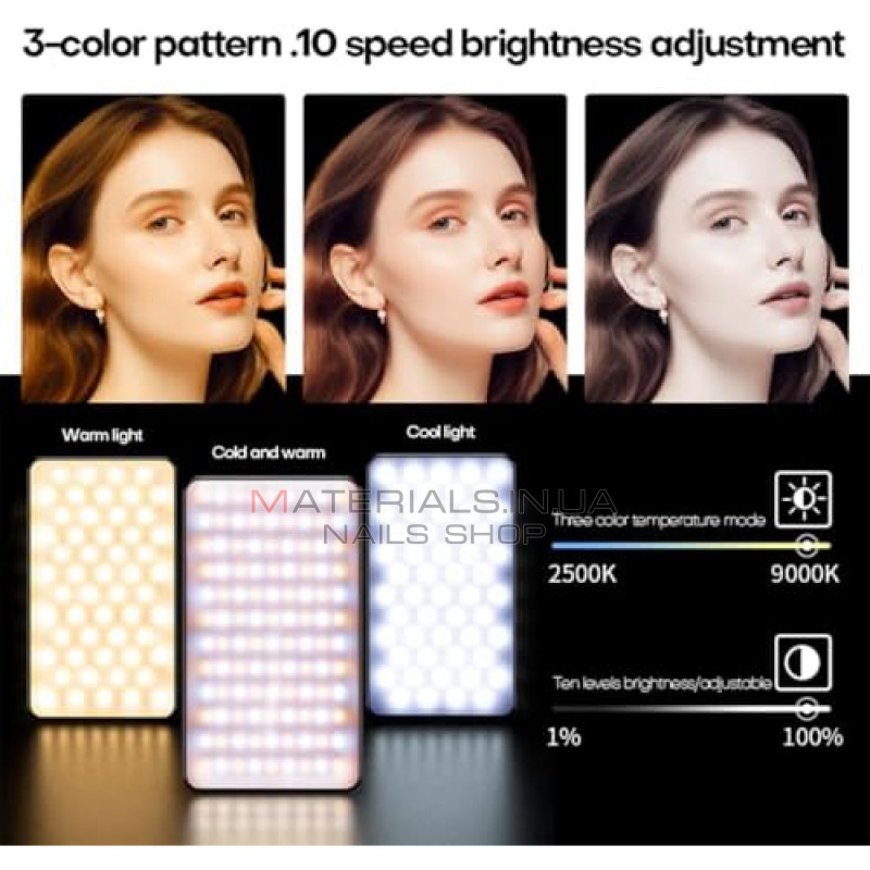 Накамерный видеосвет LED RGB — M19 Накамерный видеосвет LED RGB — M19