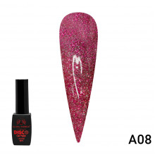 Гель лак Disco Gel Polish, Global Fashion, светоотражающий,  8 мл A08