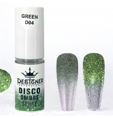Disco Ombre Spray (7 г.) Green D04 - світловідбивна спрей пудра Дизайнер для створення омбре на нігтях