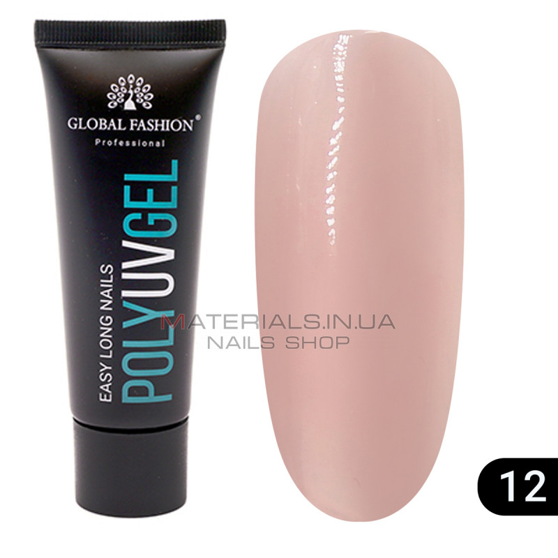 Полі UV гель (Полігель) Global Fashion 30 г 12 Полі UV гель (Полігель) Global Fashion 30 г 12