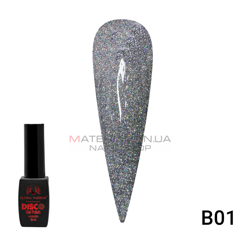 Гель лак Disco Gel Polish, Global Fashion, світловідбивний, 8 мл B01 Гель лак Disco Gel Polish, Global Fashion, світловідбивний, 8 мл B01
