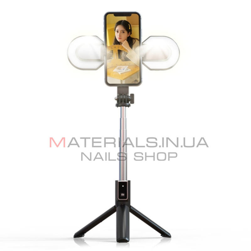 Монопод Tripod P40S-M, Bluetooth-кнопка, 2 LED-лампи, 1,12 м