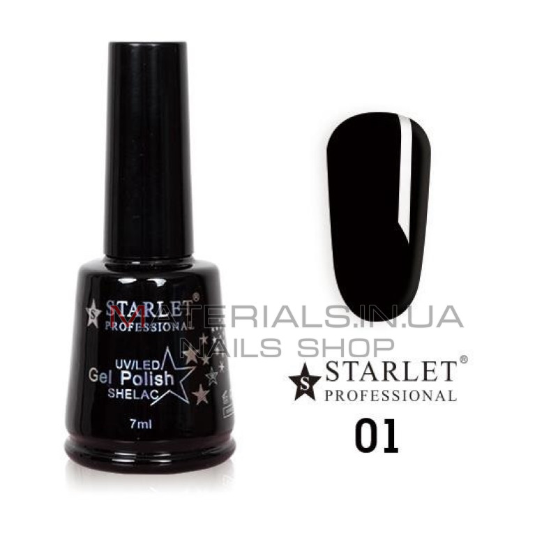 Гель-лак Starlet Professional №01, "Черный агат"