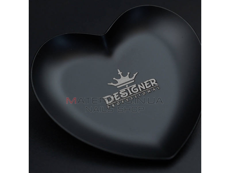 Металевий лоток для інструментів (Чорний) 9,3 х9, 3см. "Серце" Дизайнер - Н