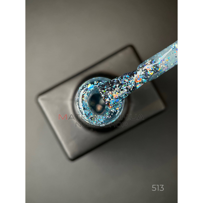 Гель лак Magic glitter 513 Дизайнер (9мл.) - с хлопьями разных размеров и блестками хамелеон Гель лак Magic glitter 513 Дизайнер (9мл.) - с хлопьями разных размеров и блестками хамелеон