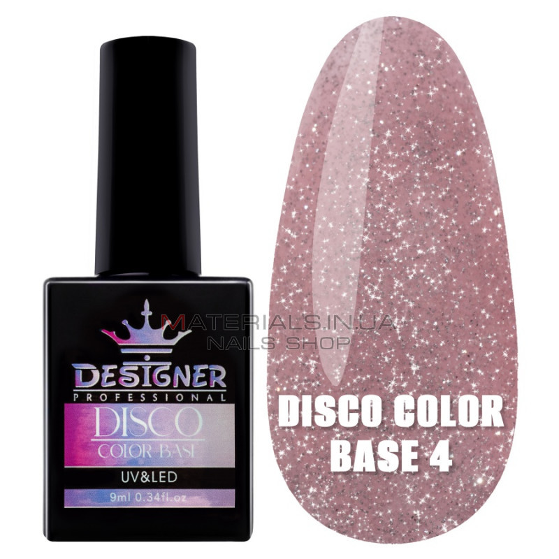 Светоотражающее базовое покрытие №4 (Розово-персиковый), 9 мл. - Disco Color Base Дизайнер Светоотражающее базовое покрытие №4 (Розово-персиковый), 9 мл. - Disco Color Base Дизайнер