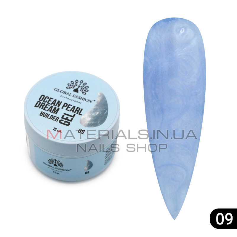 Гель для моделювання нігтів 15 гр, Ocean Pearl Dream Builder Gel 09
