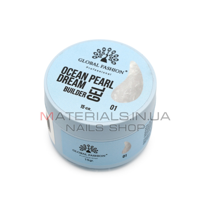 Гель для моделювання нігтів 15 г,  Ocean Pearl Dream Builder Gel 01