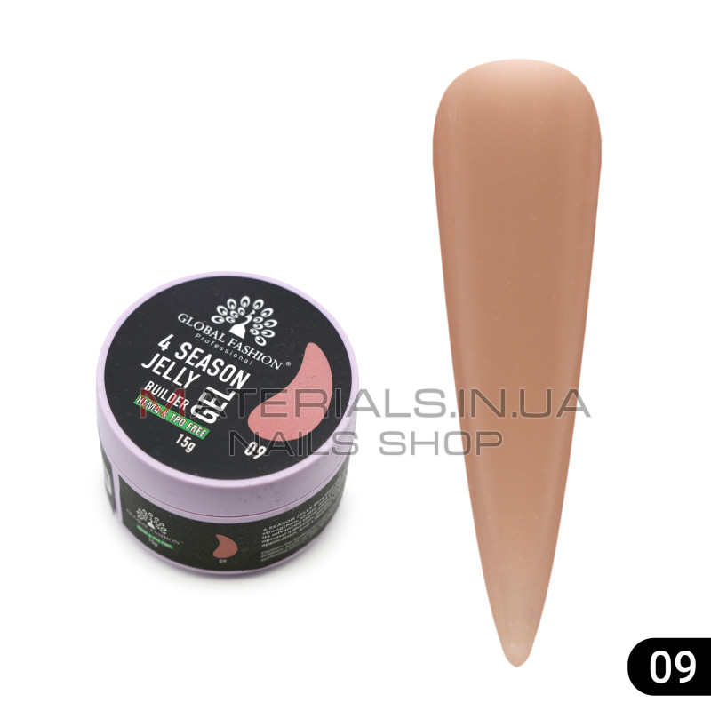 Гель для моделювання нігтів 15 г, 4 Season Jelly Builder Gel, 09