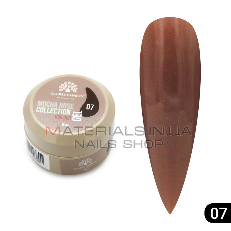 Гель для моделювання нігтів 15 гр, Mocha Rose Builder Gel 07