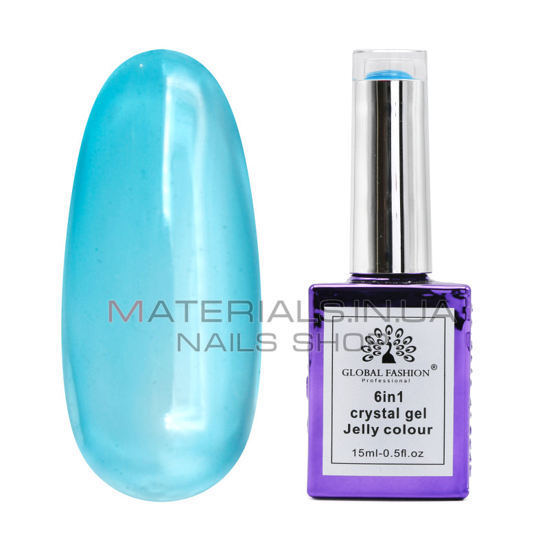Гель для нарощування 6 in 1 crystal gel jelly colour, 15 мл, 6604