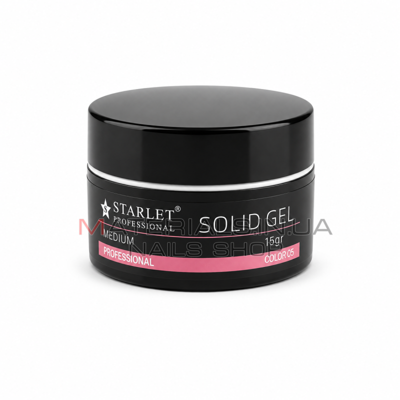 Твердий гель для нарощування та ліплення Starlet Professional Solid Gel №05, 15 г