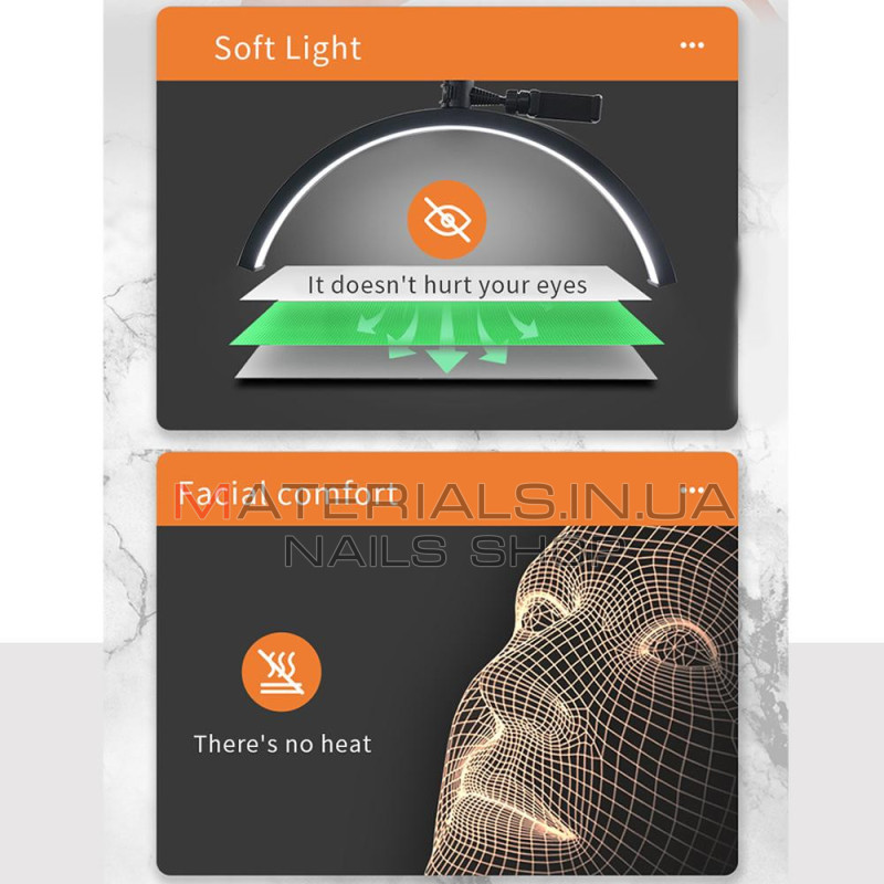 Безтіньова LED-лампа HD-M40X, 36 Вт, 145-187 см, чорний колірна температура 3200-5600 K, 50 см, світло:238 головка лампи зі сплаву + металева опора