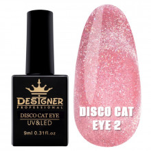 Светоотражающий гель-лак Disco Cat Eye №2, 9 мл., Дизайнер (Кошачий глаз)