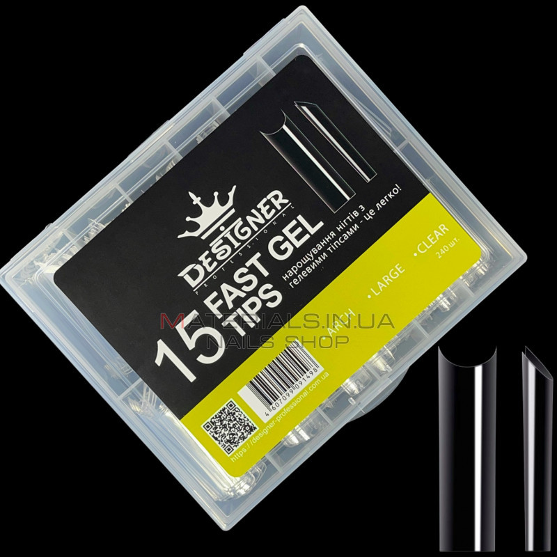Fast gel tips №15 (Arch, large size) - Гелеві типси Дизайнер Fast gel tips №15 (Arch, large size) - Гелеві типси Дизайнер