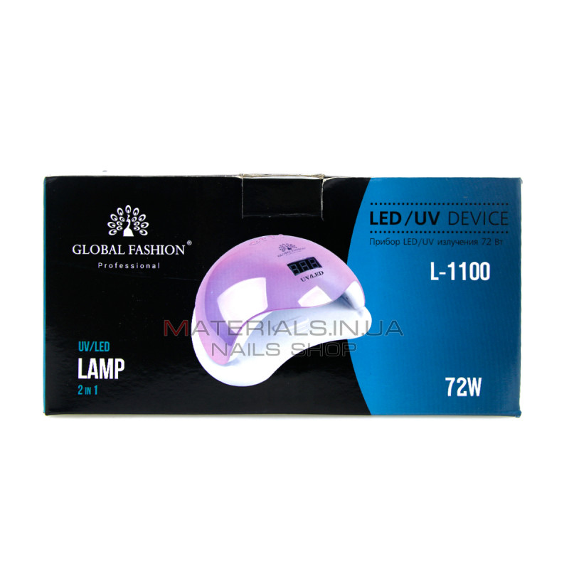 Лампа для нігтів LED/UV 72Вт, Silver, Global Fashion L-1100 Лампа для нігтів LED/UV 72Вт, Silver, Global Fashion L-1100