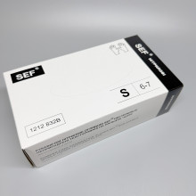 Перчатки нитриловые черные без пудры SEF размер S, 100 шт