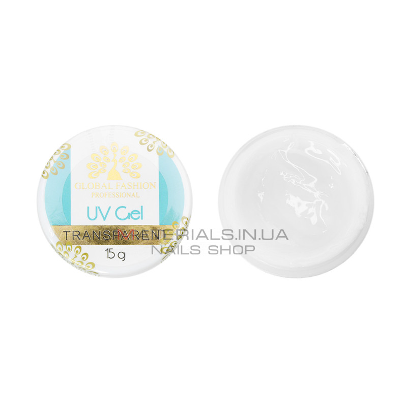 Гель для нарощування нігтів, прозорий, Global Fashion Clear, 15 г. Гель для нарощування нігтів, прозорий, Global Fashion Clear, 15 г.