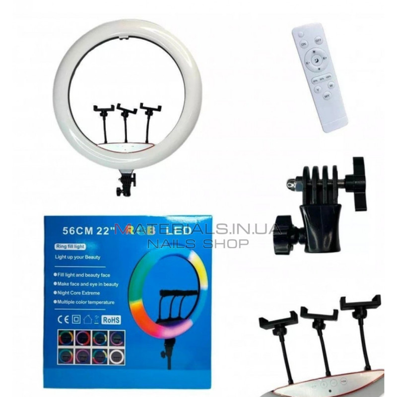 Лампа Кольцевая LED 3D-56 RGB 56 cm 22" | 480 Lights |112 RGB | Remote | 3 Holders | Лампа Кольцевая LED 3D-56 RGB 56 cm 22" | 480 Lights |112 RGB | Remote | 3 Holders |