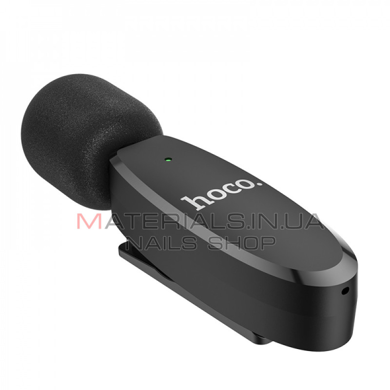 Бездротовий цифровий мікрофон Hoco L15 Crystal, USB-C, петличний — Black