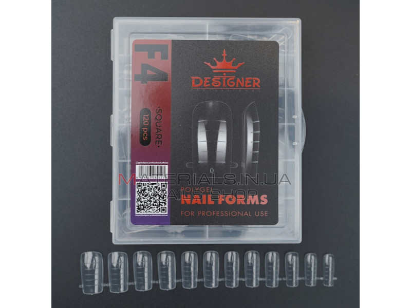 Верхні форми Дизайнер F4 Square - Polygel Nail Forms