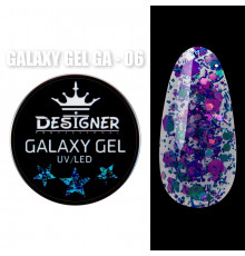 Galaxy Gel Глітерний гель Designer Professional з блискітками, 10 мл. GA-06