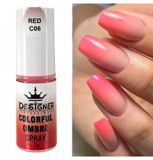 Colorful Ombre Spray, 7 г. Red C06 (Червоний) - спрей пудра Дизайнер для створення омбре на нігтях