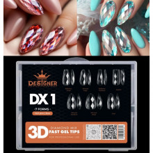 Diamond Mix Fast Gel Tips (DX1) - гелеві тіпси Дизайнер 7 форм, 168 шт/уп