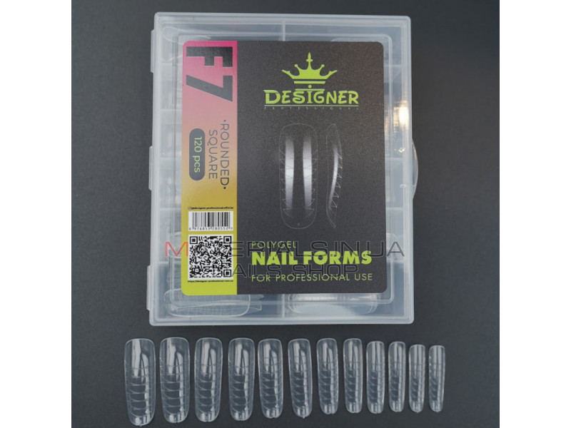 Верхні форми Дизайнер F7 Rounded square - Polygel Nail Forms