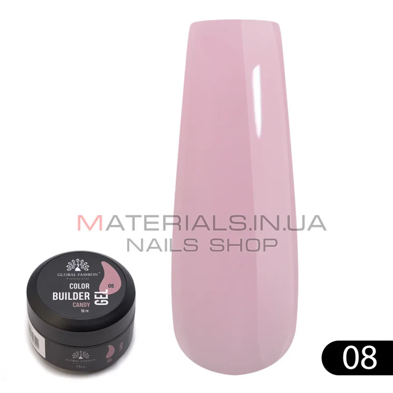 Гель для моделирования ногтей 15 гр, Color Builder Gel 08- Candy
