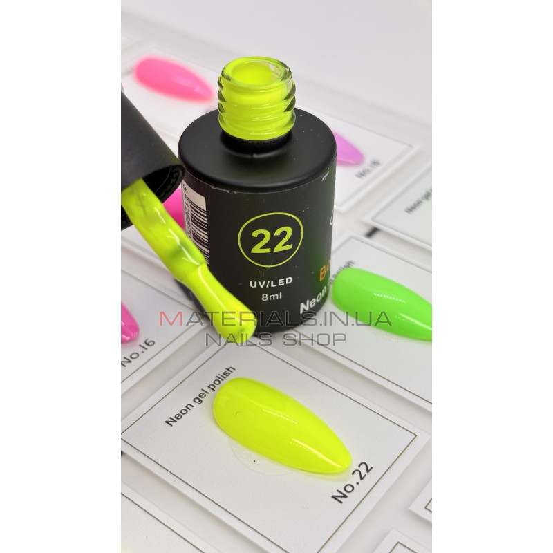 Гель-лак неоновый для ногтей Bee Nails neon gel polish, №22