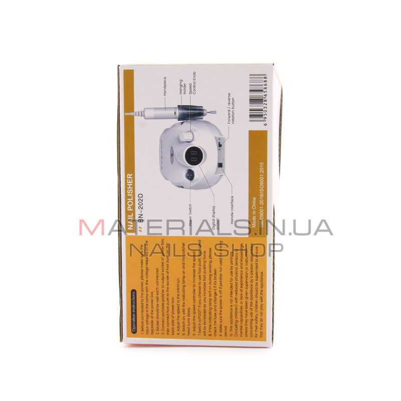 Аппарат для маникюра и педикюра BEE NAILS, 202D, с дисплеем, 65w, 45000 об, черный
