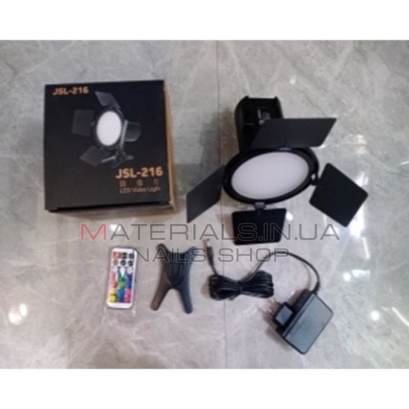 Студійний LED-прожектор JSL-216, 16 × 15 см, 128 світлодіодів, 2700 K-6500 K, пульт ДК