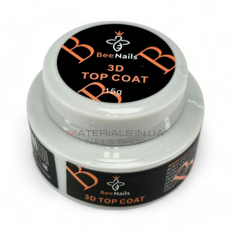 3D Top coat Bee Nails, Clear, 15г 3D Top coat Bee Nails, Clear, 15г
