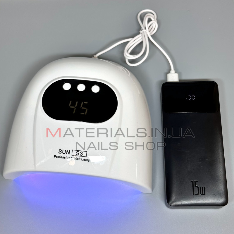 UV LED Лампа Sun S3, 88Вт працює від Power Bank
