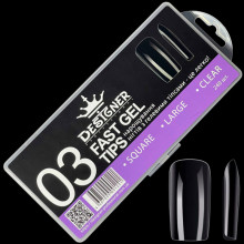 Fast gel tips №3 (Square, large size) - Гелеві типси Дизайнер
