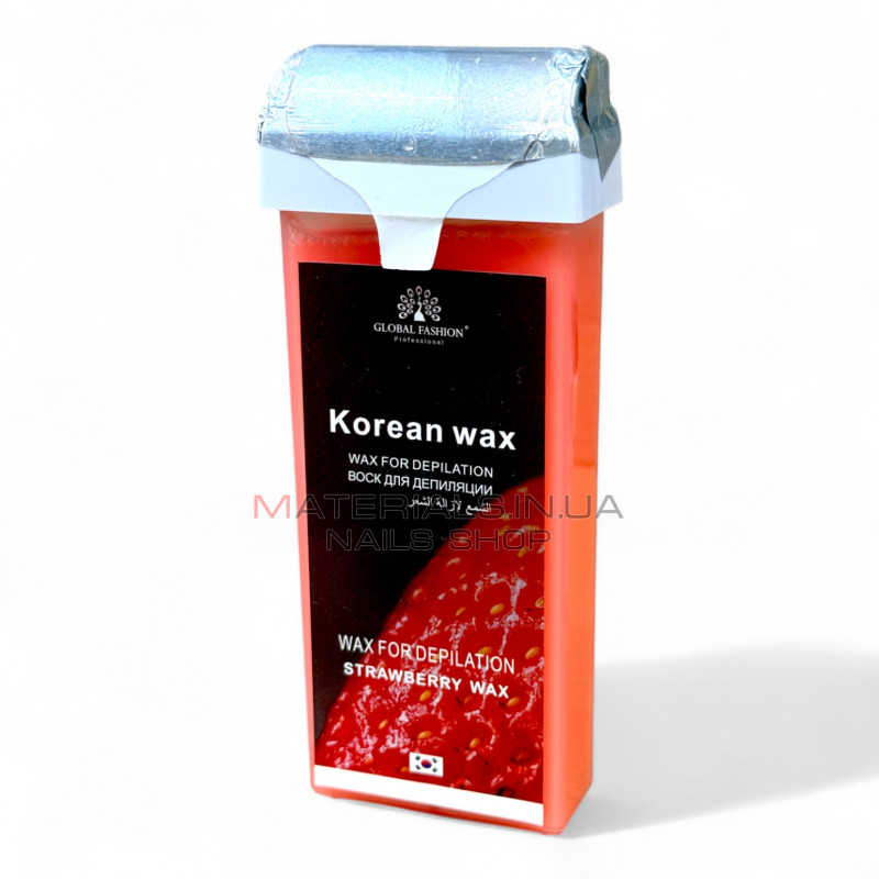 Воск в кассете для депиляции Korean Wax Global Fashion, низкотемпературный, Клубника Воск в кассете для депиляции Korean Wax Global Fashion, низкотемпературный, Клубника