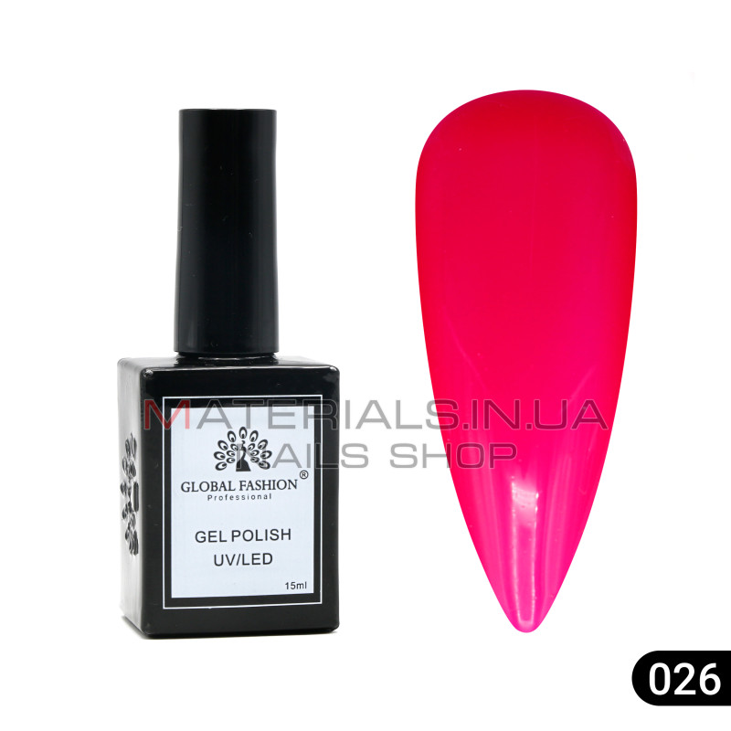 Гель лак Global Fashion, Gel polish 15 ml, 26