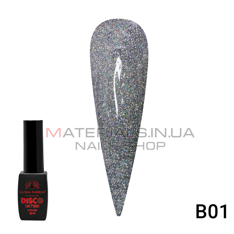 Гель лак Disco Gel Polish, Global Fashion, светоотражающий, 8 мл B01