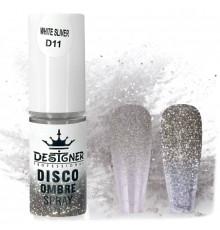 Disco Ombre Spray (7 г.) White Silver D11 - світловідбивна спрей пудра Дизайнер для створення омбре на нігтях