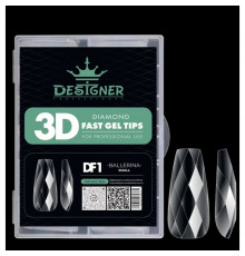 Diamond Fast Gel Tips (DF1 Ballerina small) - гелеві типси Дизайнер 120 шт/уп