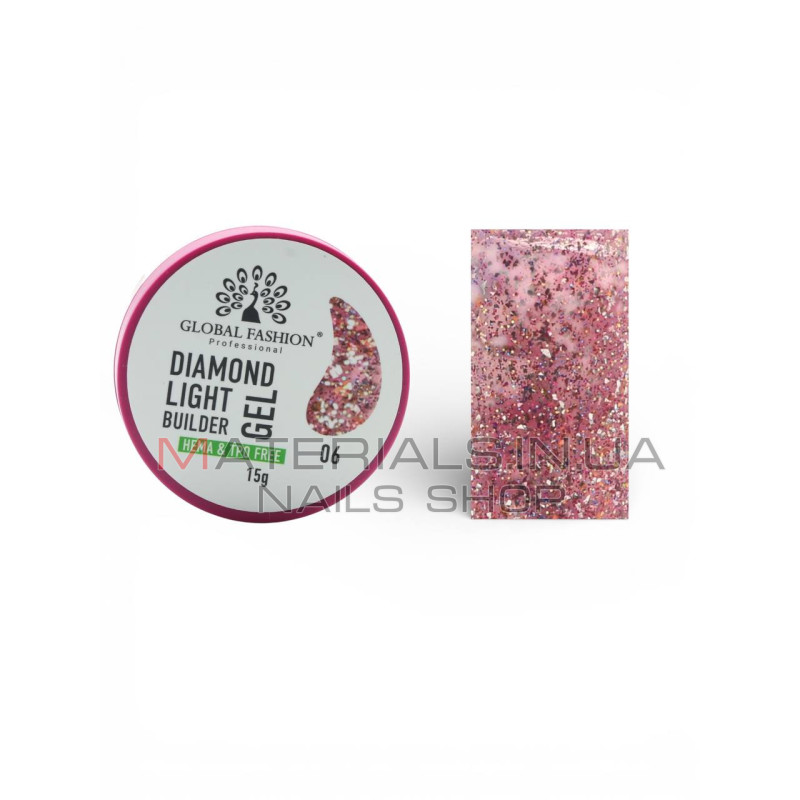 Гель для моделювання нігтів 15 г Diamond Light Builder Gel 06