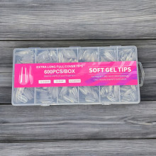 Типсы гелевые Soft Gel Tips, 600 шт., балерина короткие