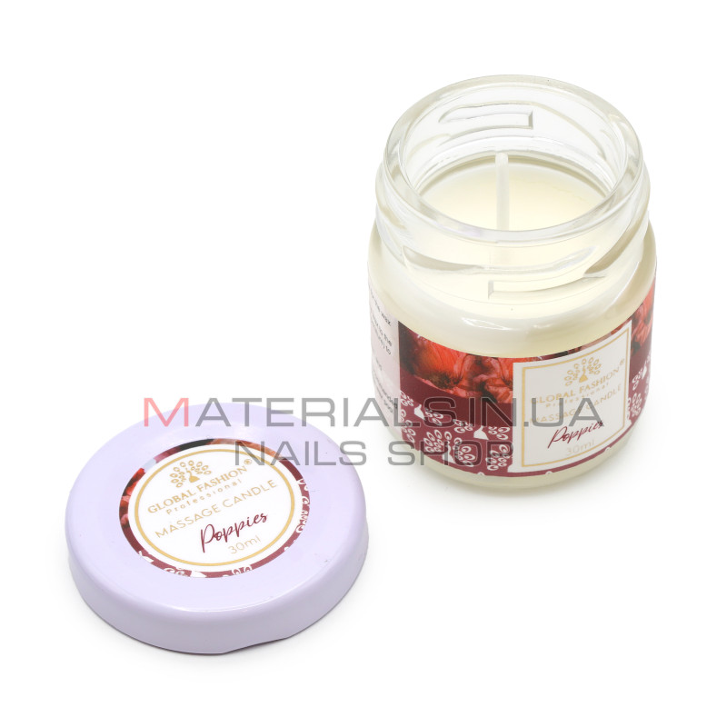 Масажна свічка Global Fashion, 30 ml, Poppies