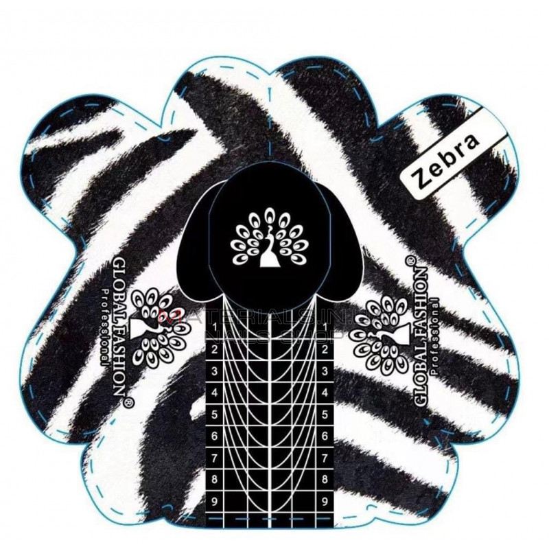 Одноразовые формы для ногтей, Zebra, 300 шт Одноразовые формы для ногтей, Zebra, 300 шт