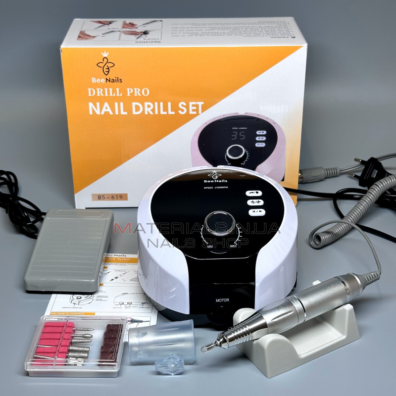 Фрезер для манікюру та педикюру Bee Nails, BS-619 (45000 об., 65Вт) Фрезер для манікюру та педикюру Bee Nails, BS-619 (45000 об., 65Вт)